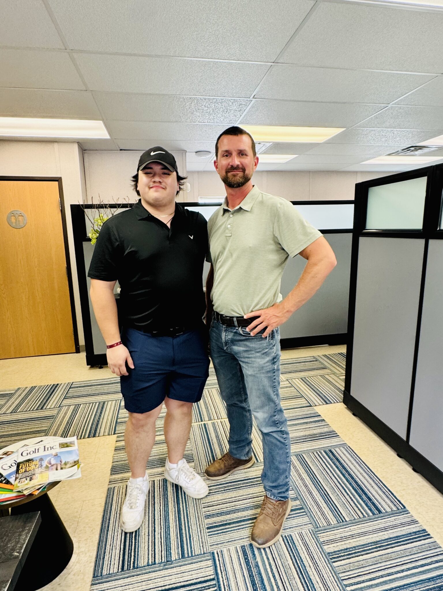 Conrad Ferrar of Links Bridges on-site with Gabe Scott, Project Manager at Tributer Resort.